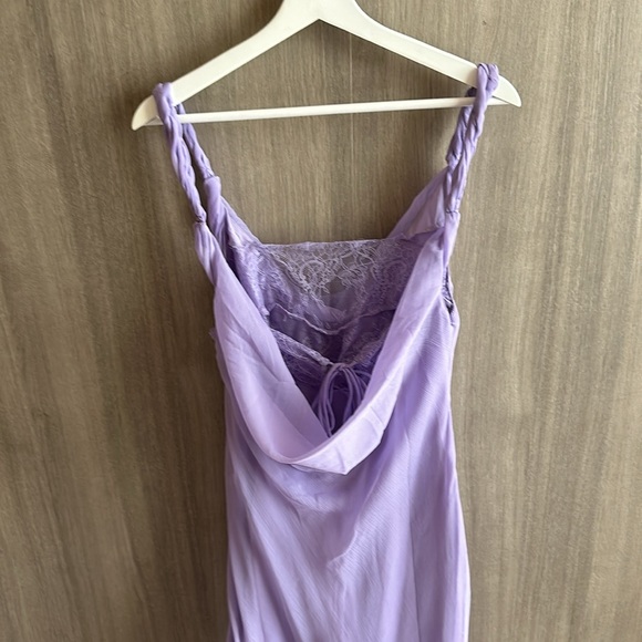 Purple ASOS Cowl Deck Lace Dress - Picture 5 of 6